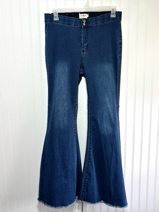 Umgee Denim - Umgee Denim Bell Bottom Flare Boho Jeans Raw Hem Stretch Size 13 Juniors Retro